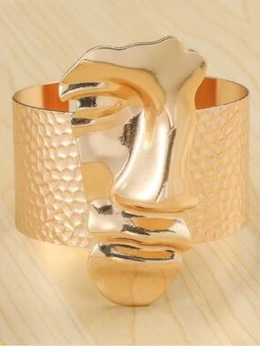 Cuff gold color face bracelet